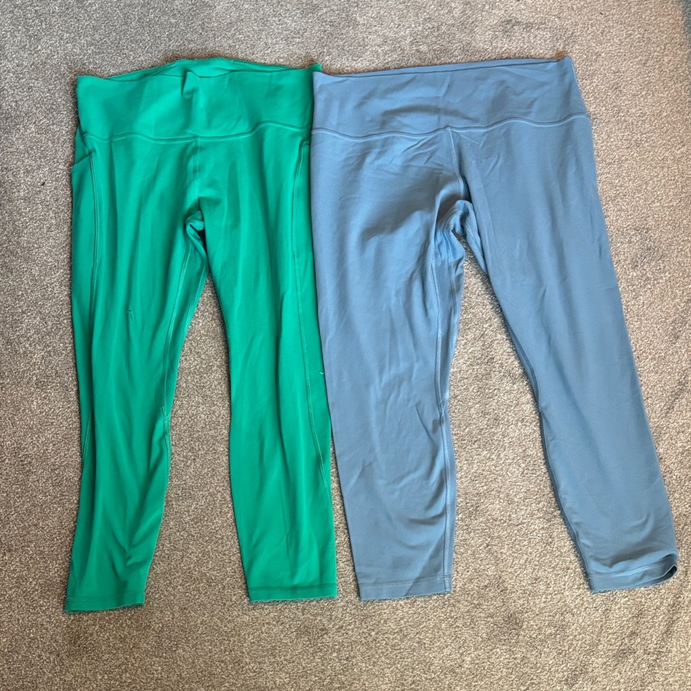 lululemon athletica Green leggings women’s size 14 and blue size 16